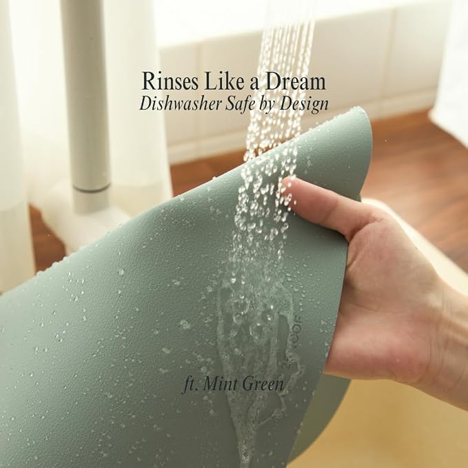 Grey Oval Silicone Placemats Set of 4 – Heat Resistant, Waterproof - Image 6