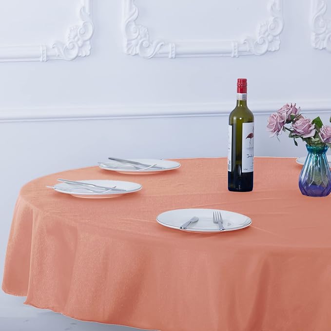 Ascoza 2pack 70 Inch Dusty Pink Round Tablecloth in Washable Polyester Fabric for Wedding/Banquet/Restaurant/Parties