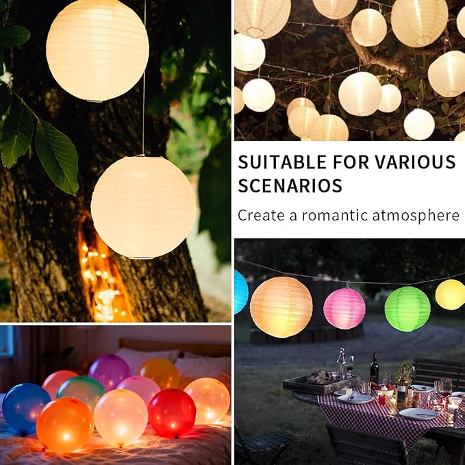 24 Pack Paper Lantern Lights, Mini LED Battery Operated Lights, Warm White | - Image 7