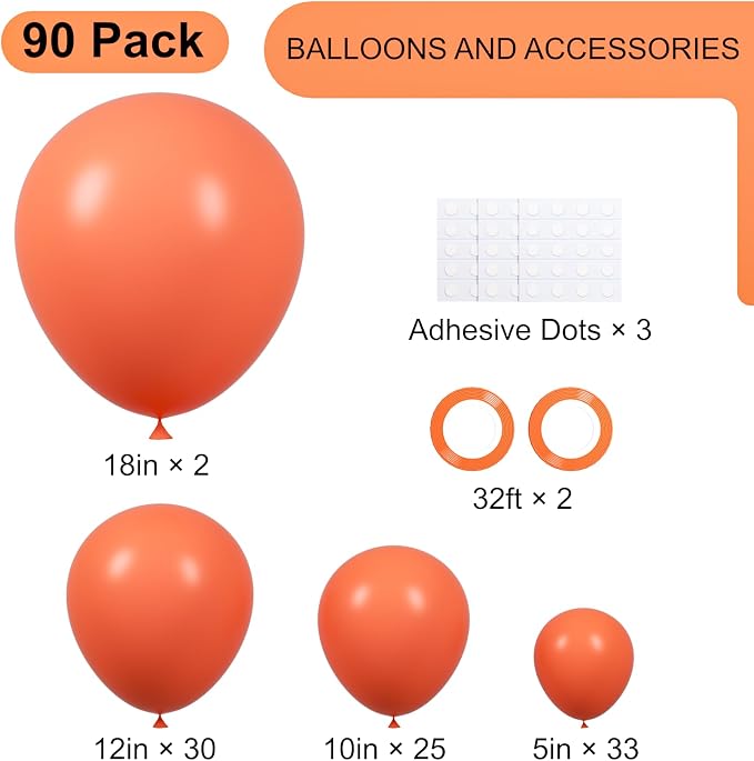 Voircoloria 90pcs Coral Red Balloons Garland Arch Kit, 18 12 10 5 Inch | - Image 2