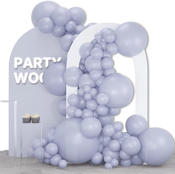 PartyWoo Dusty Blue Balloons 127pcs Slate Blue Boho Neutral Color | 36 18 12 10 by PartyWoo