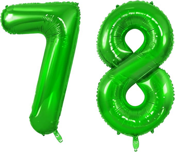 Number 78 Balloons for 78th Birthday Party Decorations, 0-100 Large No.78 by Joycard