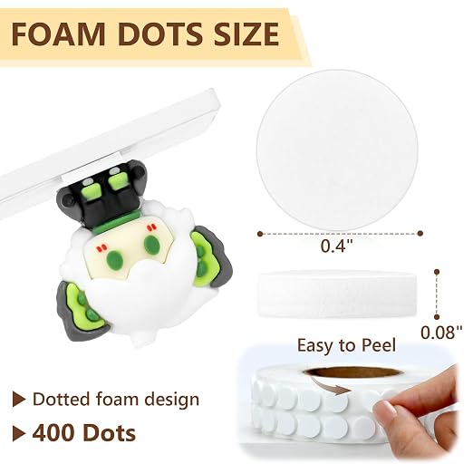 400 PCS 2mm Double Sided Foam Dots 0.4" Foam Round Dots 3D Foam Tape Craft - Image 2