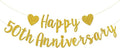 Happy 50th Anniversary Banner, 50th Wedding Anniversary, 50th Birthday by Talorine
