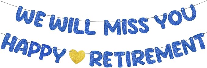 Fulmoon Pre Strung Happy Retirement and We Will Miss You Banner Bunting by Fulmoon