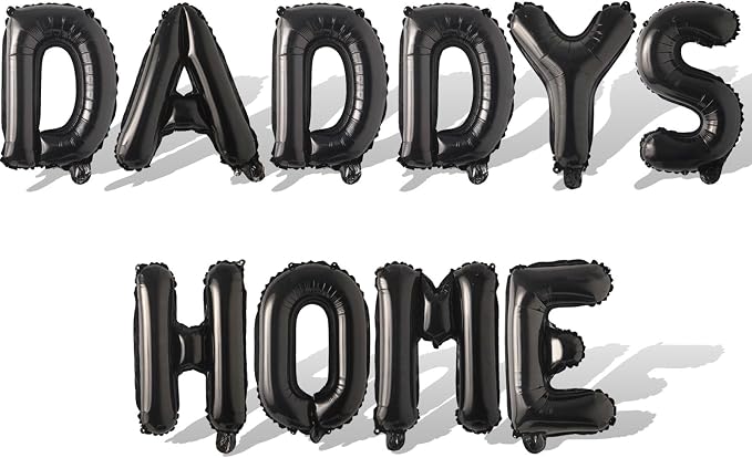 2 Set 20Pcs Black DADDYS HOME Letter Balloons 16in Balloon Foil Letter by Fezava