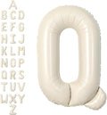 SUWEN 40 Inch Cream Large Q Letter Balloons Big Foil Helium A-Z | Jumbo Mylar by SUWEN