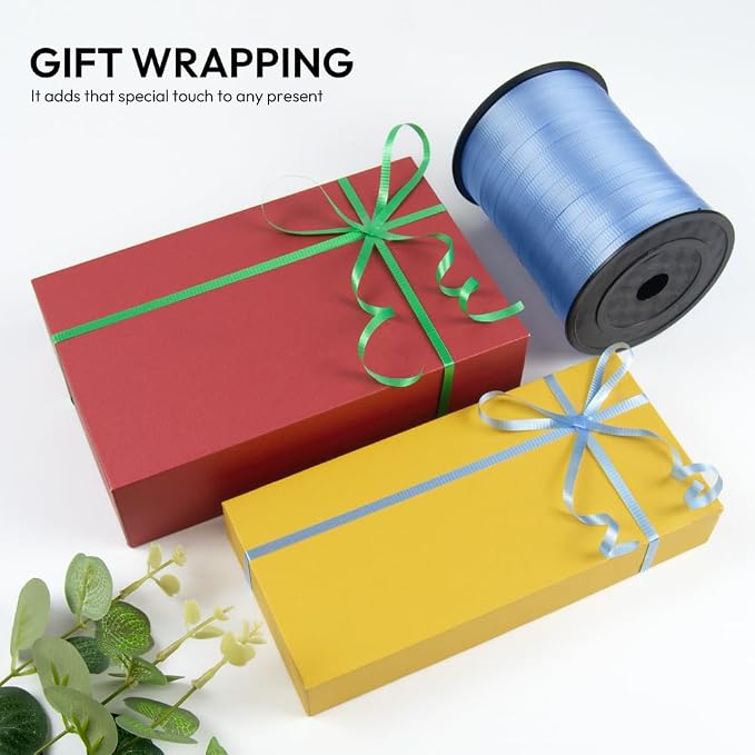 Light Blue Crimped Curling Ribbon, 1/5" Wide x 500 Yards Christmas Curling - Image 3
