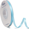 Ribbli Light Blue Baby Blue Double Faced Satin Ribbon, 1/4” x Continuous 25 by Ribbli