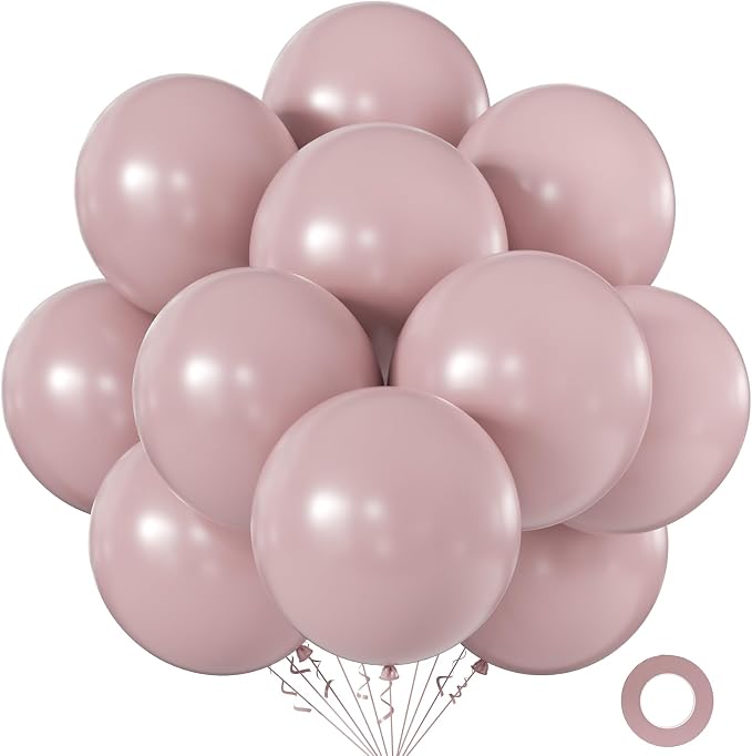 Nude Pink Balloons 18 Inch 24 Pack Matte Helium Latex Round Balloons by KALOR