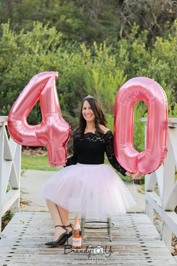 Large Number 0 Balloons Pearl Pink Birthday Party Decorations - Image 3