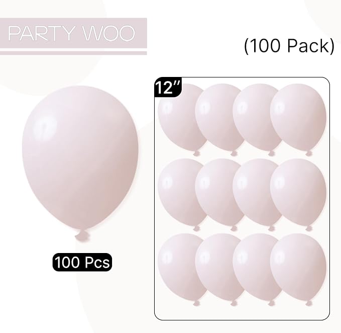 PartyWoo Beige Balloons 100pcs Boho Cream Ivory Neutral White Color | Balloons - Image 6