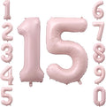 40" Light Pink Foil Number 15 Balloon by TNCDJKPA
