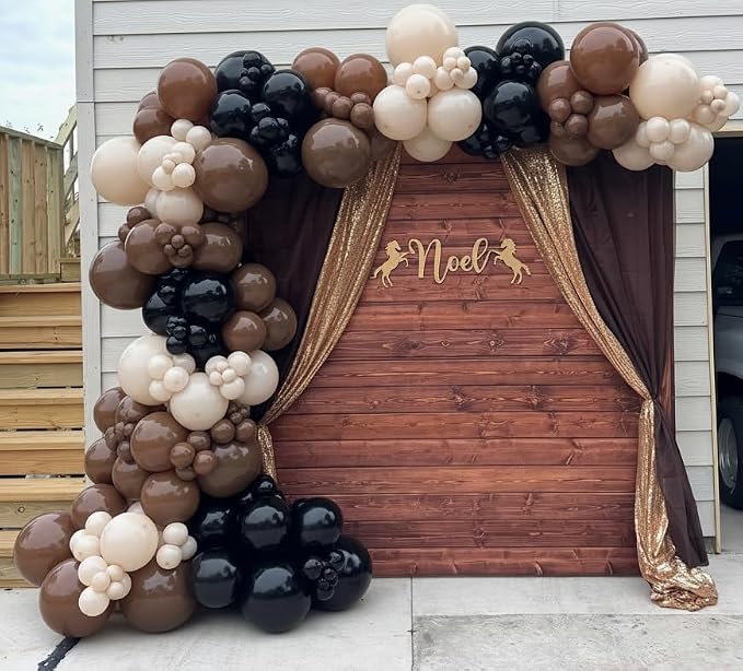 Black and Brown Balloon Garland Arch Kit 168pcs Different Size Western Balloon - Image 6
