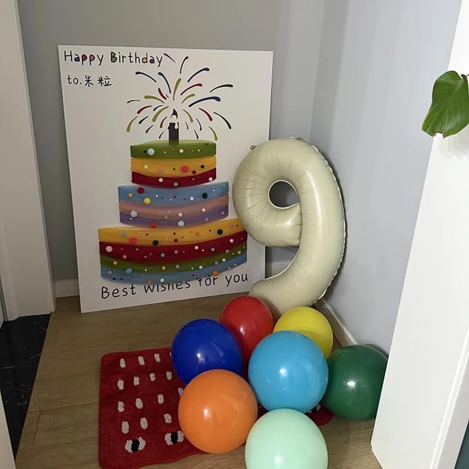 40 Inch Beige Number 5 Foil Balloon - Image 5