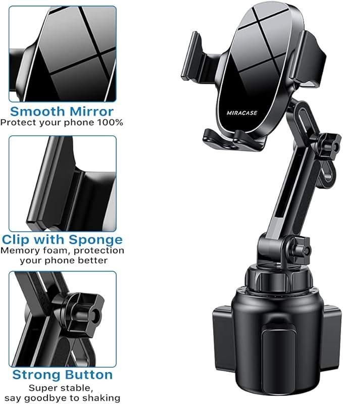 Miracase Cup Phone Holder for Car, Adjustable Long Neck Car Cup Holder Phone - Image 5