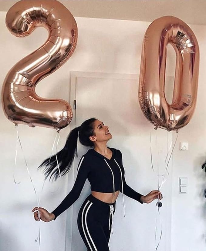 Number Balloon Rose Gold Number 20 - Image 2