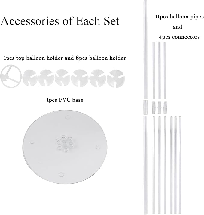 Jiesky 7 Sets 28 Inch Balloon Stand Kits, Balloon Sticks - Image 2