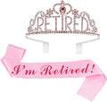 JETKONG Retirement Party Decorations Retired Tiara/Crown, Retired Sash by JETKONG