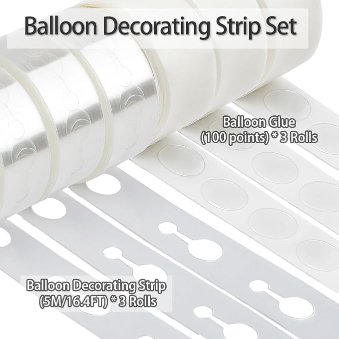 Balloon Arch Kit 49.2ft Balloon Tape & 300pcs Balloon Glue Point - Image 2