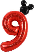 40 Inch Red Foil Number 9 Balloon by Vuzvuv