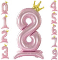 42 Inch Crown Pink Number 8 Balloon by Eoopoon
