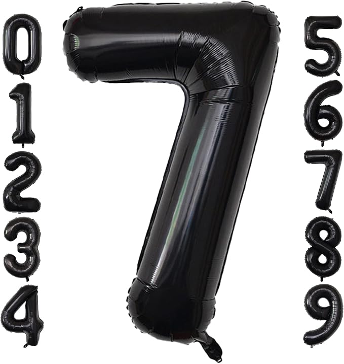 Number Balloons Black Party Balloon by United-UnicornsParty