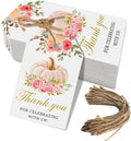 50 Pink Pumpkin Gift Tags - Fall Theme with String, Thank You Tags for Wedding, Birthday, Baby Shower & Party Favors (Two Colors)