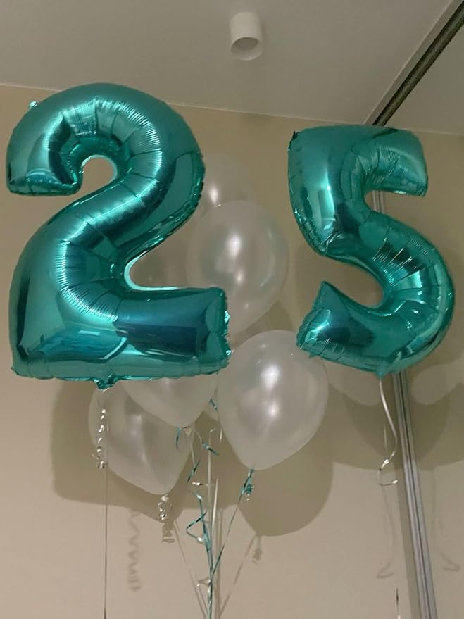 Teal Blue Number 5 Balloon 40 inch, Balloon numbers party supplies, deco photo - Image 4