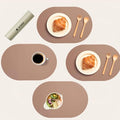 Clay Pink Oval Silicone Placemats Set of 4 – Heat Resistant, Waterproof by Unknown