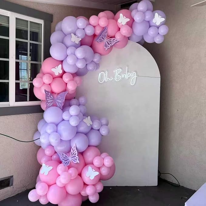 YMSZ Pink Purple Balloons Arch Kit, Different Sizes, 18 12 10 5 inch, - Image 6