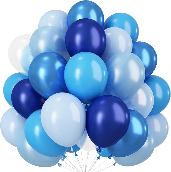 Blue Balloons for Ocean Shark Birthday Party Decorations Under the Sea Balloon by Paeyeq