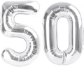 Number 50 Balloons 40 Inch Silver 50 Balloon by Mluchee