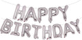 PIGETALE Silver Happy Birthday Balloons Banner, 16 Inch 3D Aluminum Foil by welcomePIGETALE