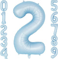Light Blue Number 2 Balloon, 40 Inch Big Large Foil Number Balloons, Giant by AIQINHU