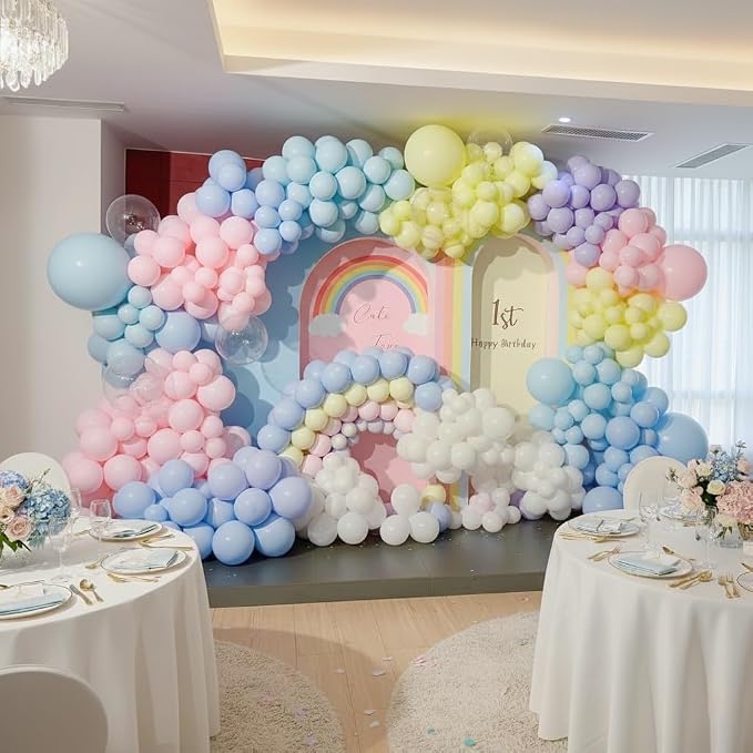 453Pcs Pastel Balloon Arch Kit, 7 Macaron Assorted Colors Balloon Garland Kit - Image 7
