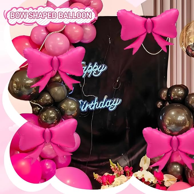 4pcs Jumbo Oversized Ribbon Balloons Coquette Bow Balloons Bow Party Coquette - Image 2
