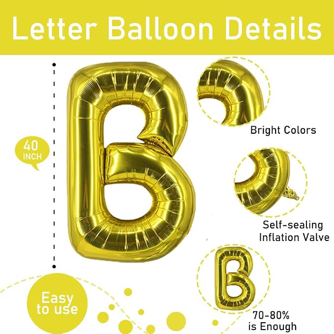 Gold Bride Balloons Wedding Balloon 40 Inch Letter Bachelorette Balloons - Image 3