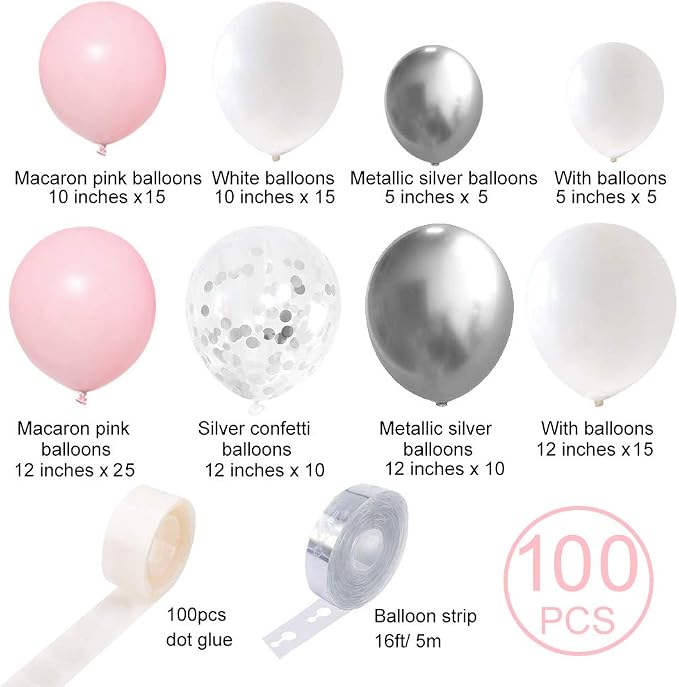 Pink Balloons Garland Kit, Birthday Party, Anniversary Decorations - Image 2