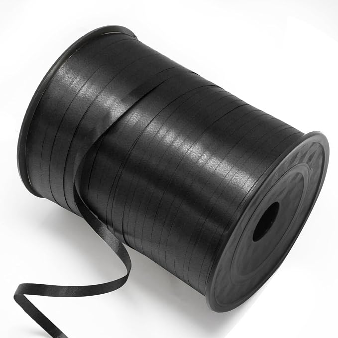 Luomorgo Black Curling Ribbon, 500 Yards/1 Roll Balloon Ribbon | Plastic Thin by Luomorgo
