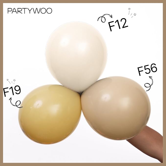 PartyWoo Light Brown Balloons 85pcs Neutral Boho Coffee Color | 18 12 10 5 Inch - Image 5