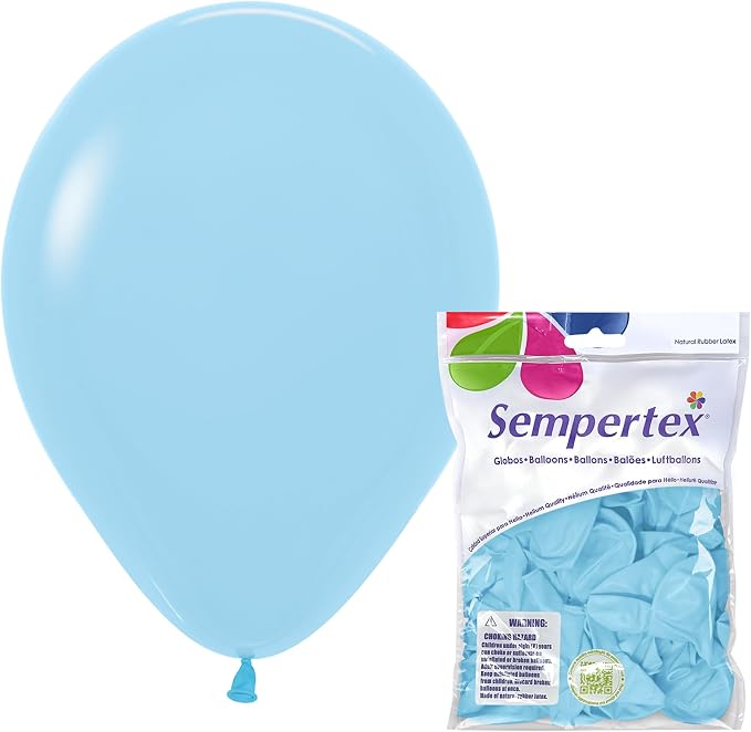 Sempertex Round Pastel Matte Blue Balloons, 11 Inch, Graduation, Baby Shower by Sempertex