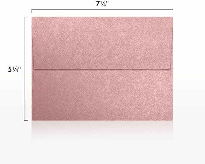 LUXPaper A7 Invitation Envelopes | Peel & Press | 5 1/4" x 7 1/4" | Misty Rose Metallic - Sirio Pearl | 84lb. Text | 500 Qty