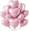 TONIFUL 30 Pcs Matte Pink Heart Balloons 18 Inch Heart Shape Foil Balloon | by TONIFUL