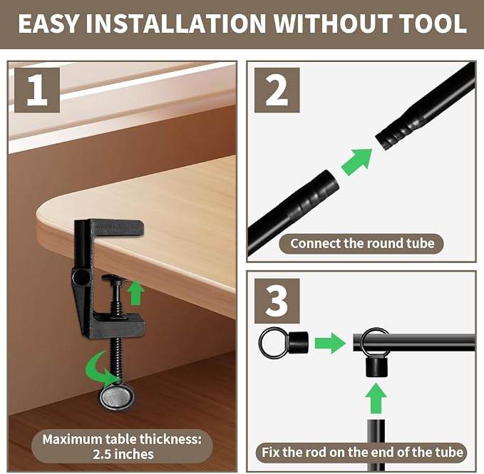 Over The Table Rod Stand with Clamps, Table Arch Stand Adjustable 29"-42" Tall - Image 4