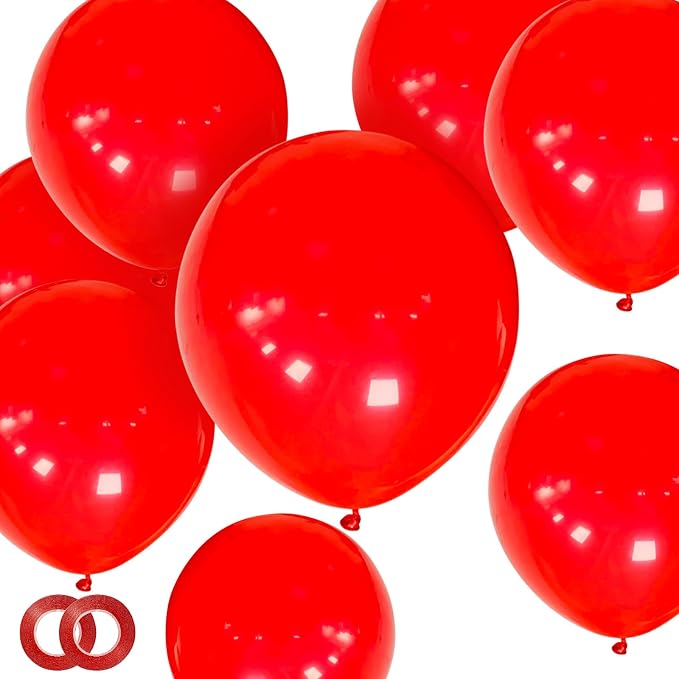 ASIYUHY Red Balloons 12 Inch 100 Pack Thicken Latex Red Balloon by ASIYUHY