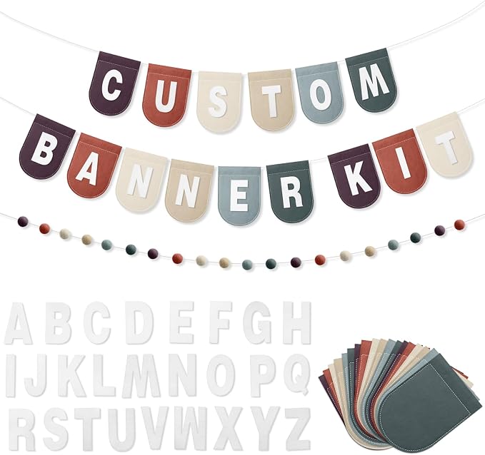 Hahafelt 125 Pcs Make Your Own Banner Kit Personalized Handmade Name Scallop by Hahafelt