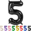 5 Balloon Numbers Party Decorations, 40In Black Balloons by Mluchee