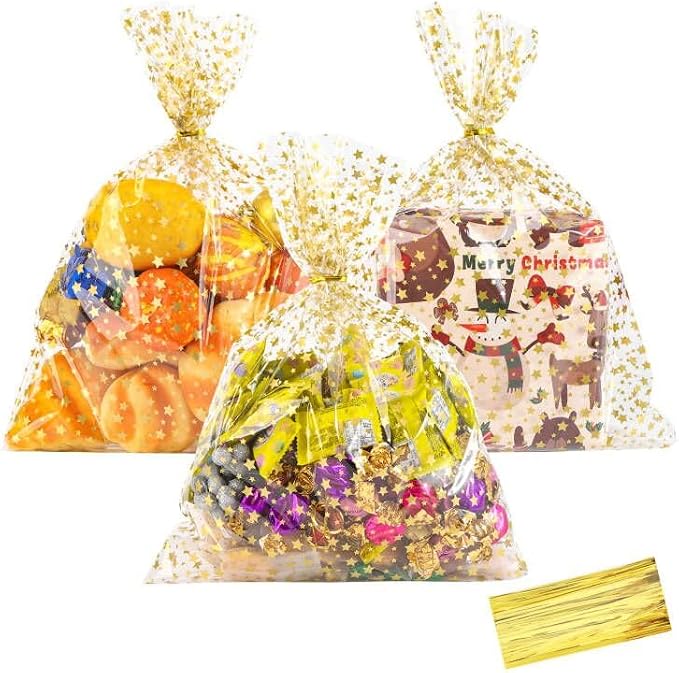 COQOFA 10"X 13" Gift Wrap Cellophane Treat Bags by COQOFA