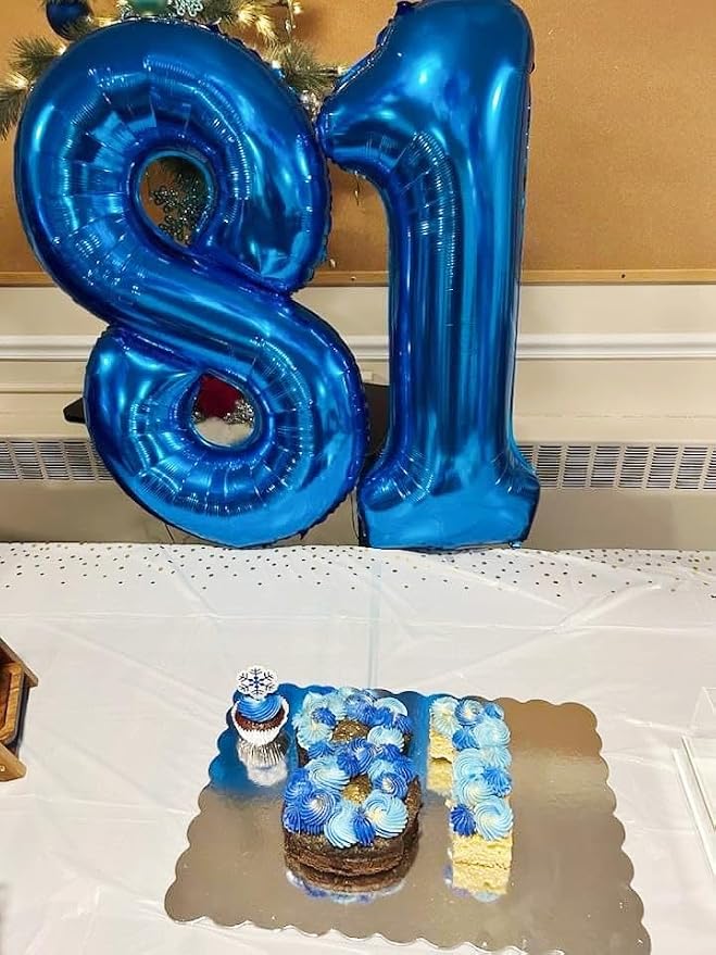 8 Balloon Numbers Party Decorations, 40In Dark Blue Balloons - Image 6